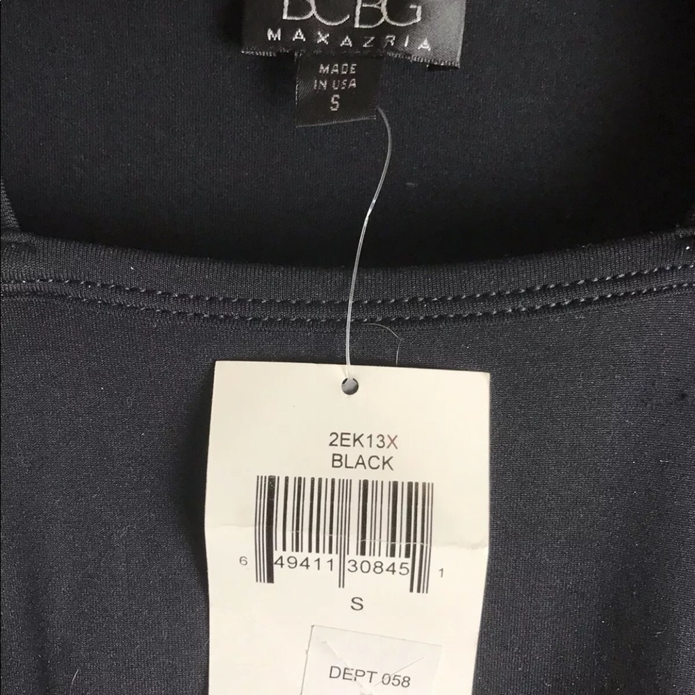 BCBG STRETCH FITTED MUSCLE T-SHIRT SIZE  S BLACK - Picture 3 of 6
